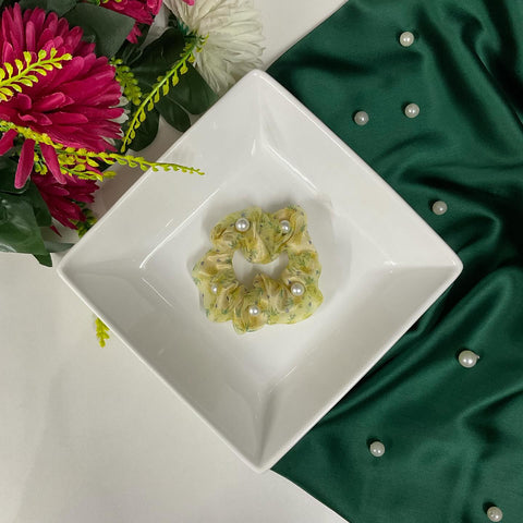 Organza Pearl Scrunchie