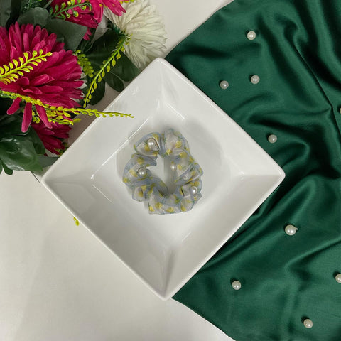 Organza Pearl Scrunchie
