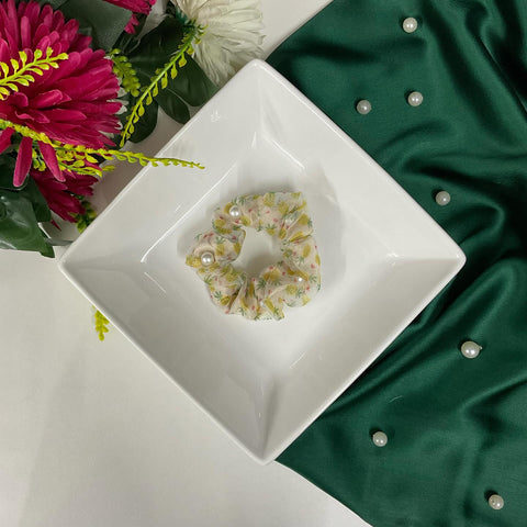 Organza Pearl Scrunchie