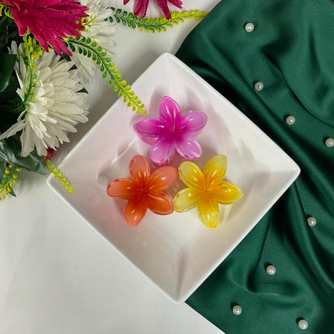 Hibiscus Hair Claw Clips