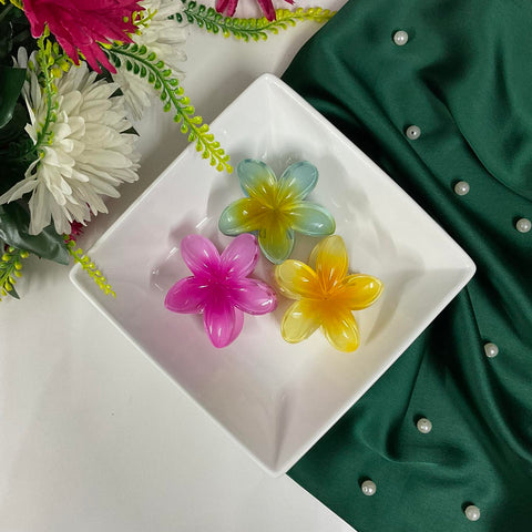 Hibiscus Hair Claw Clips