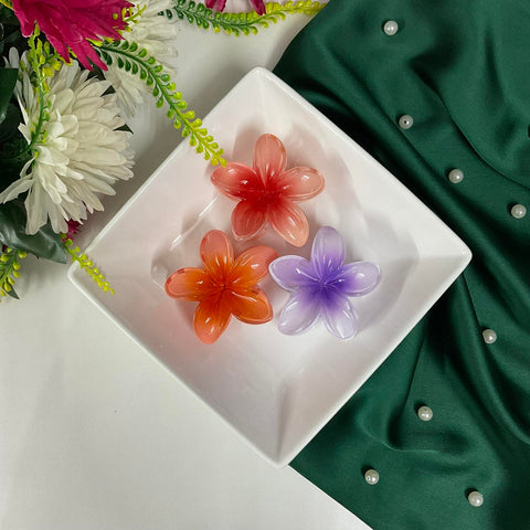 Hibiscus Hair Claw Clips