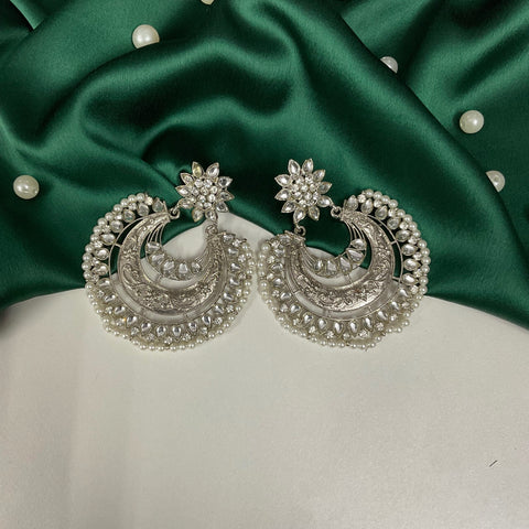 Chunky Oxidised Chandbali Earrings