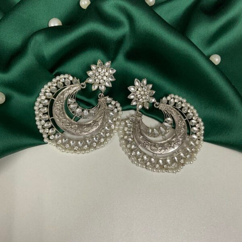 Chunky Oxidised Chandbali Earrings