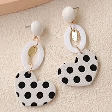 Black & White Heart Earrings